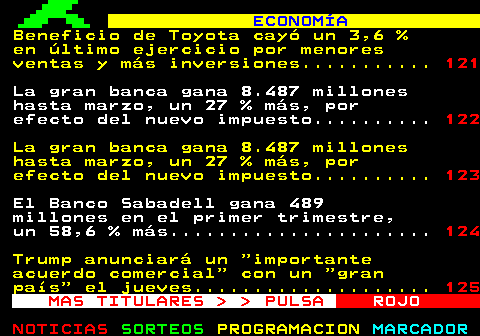120.1. ECONOMÍA. Junts retirará su apoyo a Sánchez si no destina el 20 % de las inversiones a Cataluña. 121. El juez pide a la CNMV un informe sobre la auditoría de KPMG a Grifols. 122. Seat celebra este viernes su 75 aniversario, en los que ha fabricado 20 millones de coches. 123. Competencia multa con 108.000 euros a la funeraria Mémora por incumplir sus compromisos. 124. Bruselas lleva a España al TJUE por no implementar la ley europea de servicios digitales. 125. MAS TITULARES PULSA. ROJO.