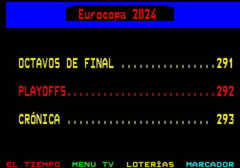 290.1. Eurocopa 2024. OCTAVOS DE FINAL . 291. PLAYOFFS. 292. CRÓNICA . 293.