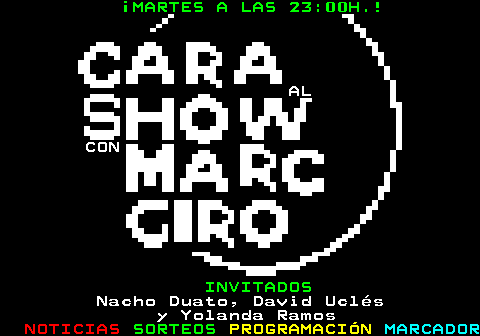 772.1. ¡MARTES A LAS 23:00H.!. AL CON. INVITADOS. Nacho Duato, David Uclés y Yolanda Ramos.