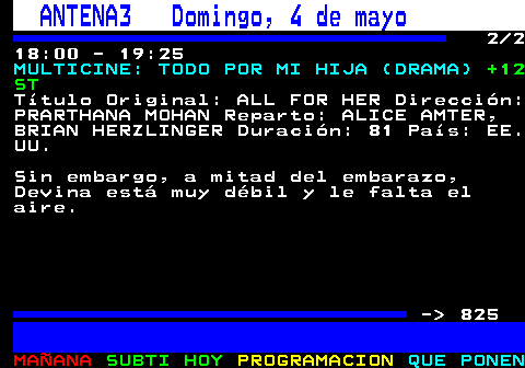 824.2. A3Series Domingo, 4 de mayo. 2 2 11:00 - 14:00. CRIMEN EN EL PARAÍSO (). +7 ST AD. País: FRANCIA, REINO UNIDO Reparto: Ben Miller, Kris Marshall, Sara Martins, Josephine Jobert, Tobi Bakare, Danny John-Jules, Don W - 825.