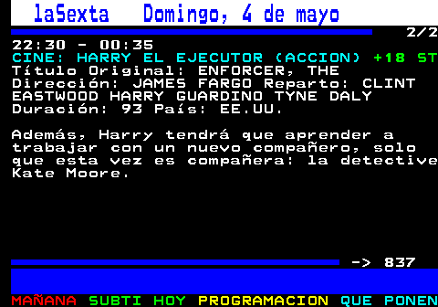 836.2. ANTENA3 Domingo, 4 de mayo. 2 3 16:00 - 18:00. MULTICINE: FELIZ DÍA DE LA MADRE (COMEDIA). +7 ST. Título Original: MOTHER S DAY Dirección: Garry Marshall Reparto: Julia Roberts, Jennifer Aniston, Kate Hudson, Jason Sudeikis, Timothy Olyphant, Hector Elizondo Duración: 113 País: EE.UU. Miranda, la presentadora estrella de una importante cadena de TV, está soltera y sin compromiso. Por su parte, Jesse está casada con un indio, cosa que oculta a su madre, que es muy racista, pero ésta ha decidido visitarla con motivo de esa fiesta. - 837.