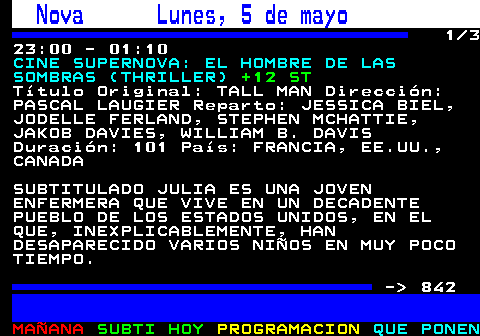 841.1. A3Series Lunes, 5 de mayo. 1 2 20:55 - 02:10. BRIGHT MINDS (). +16 ST. Título Original: BRIGHT MINDS (T1) Dirección: ELSA BENNETT, HIPPOLYTE DARD Reparto: SARA MORTENSEN, LOLA DEWAERE, BENOIT MICHEL, Duración: 0 País: FRANCIA SUBTITULADO Astrid Nielsen, de 30 años, es una mujer autista que trabaja discretamente como archivista para la policía de investigación criminal y conoce cada archivo que ha pasado por sus manos. Su vida cambia cuando conoce a la comandante Raphaëlle Coste, responsable de un archivo sobre suicidios médicos. - 842.