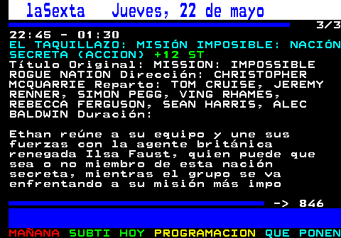 845.3. Nova Martes, 13 de mayo. 3 3 23:00 - 01:10. CINE SUPERNOVA: JEFA POR ACCIDENTE (COMEDIA). +7. Título Original: SECOND ACT Dirección: PETER SEGAL Reparto: JENNIFER LOPEZ, VANESSA HUDGENS, LEAH REMINI, FREDDIE STROMA, MILO VENTIMIGLIA, TREAT WILLIAMS, CHARLYNE YI, DAVE FOLEY, ANNALEIGH ASHFORD Ante la increíble oportunidad de tener la carrera y el estilo de vida que siempre soñó, debe demostrar que su inteligencia puede ser tan valiosa como - 846.